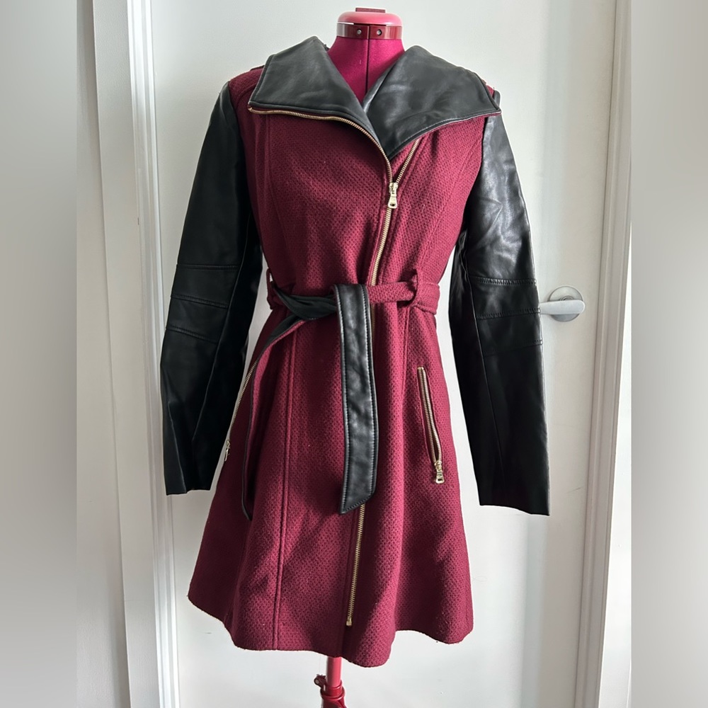 Guess tweed and leather jacket